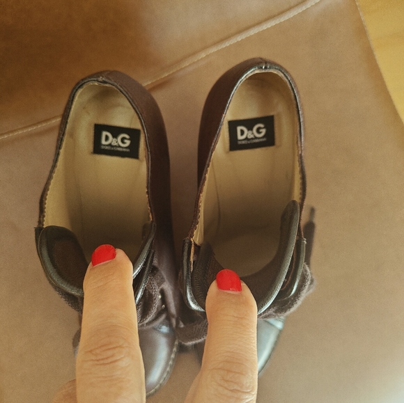 Dolce & Gabanna D&G brown leather lace up ankle boots sz 37 - Picture 8 of 10